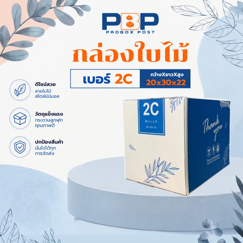 กล่องไปษณีย์ พัสดุ thank you เบอร์ 2C (20 ใบ)