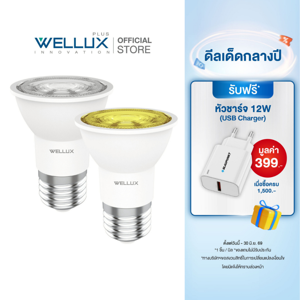 WELLUX หลอดไฟ LED MR16 8W ขั้วE27 แสงขาว แสงวอร์ม GREAT SERIES