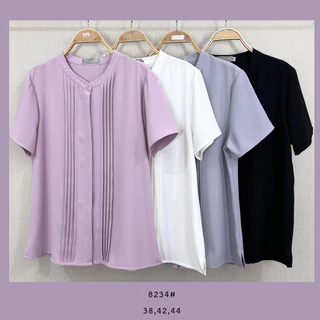 Laboratory 8234# เสื้อทำงานทรงสุภาพ กระดุมผ่าหน้า ตีเกล็ดด้านข้าง มีไซส์ 38,42