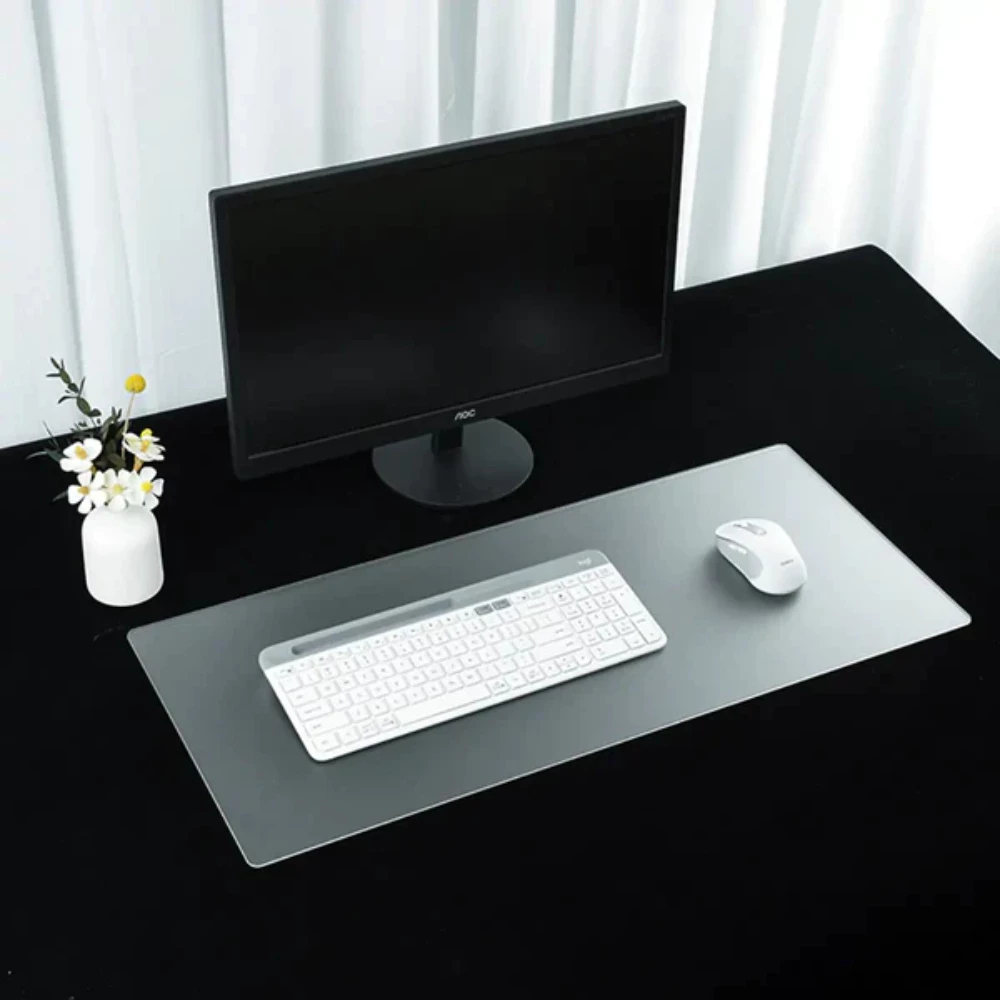 WORKSELECTED เเผ่นรองเมาส์ กระจกนิรภัยขนาดใหญ่ ครอบคลุมทั้ง Keyboard + Mouse มั่นคง แม่นยำในระดับโปร