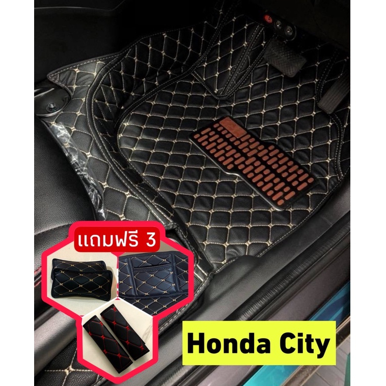 City ลดพิเศษ ตรงรุ่น ตรงปี พรมรถหนัง 6D ฮอนด้า ซิตี้ Honda City หนังเกรด PREMIUM เต็มคันห้องโดยสาร