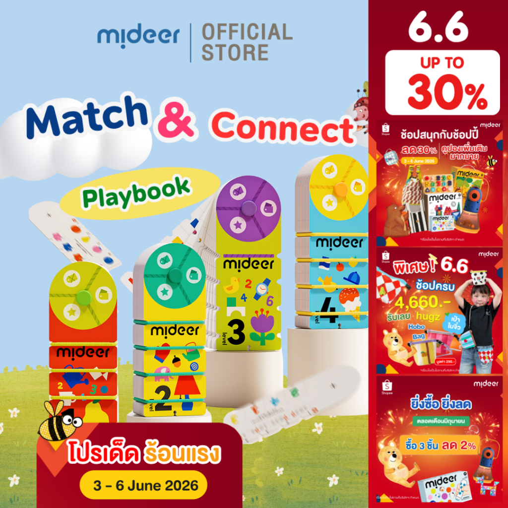 Mideer มิเดียร์ Mideer Match & Connect Smart Learning Card Set ชุดแฟลชการ์ดอัจฉริยะเกมปริศนาเชือก