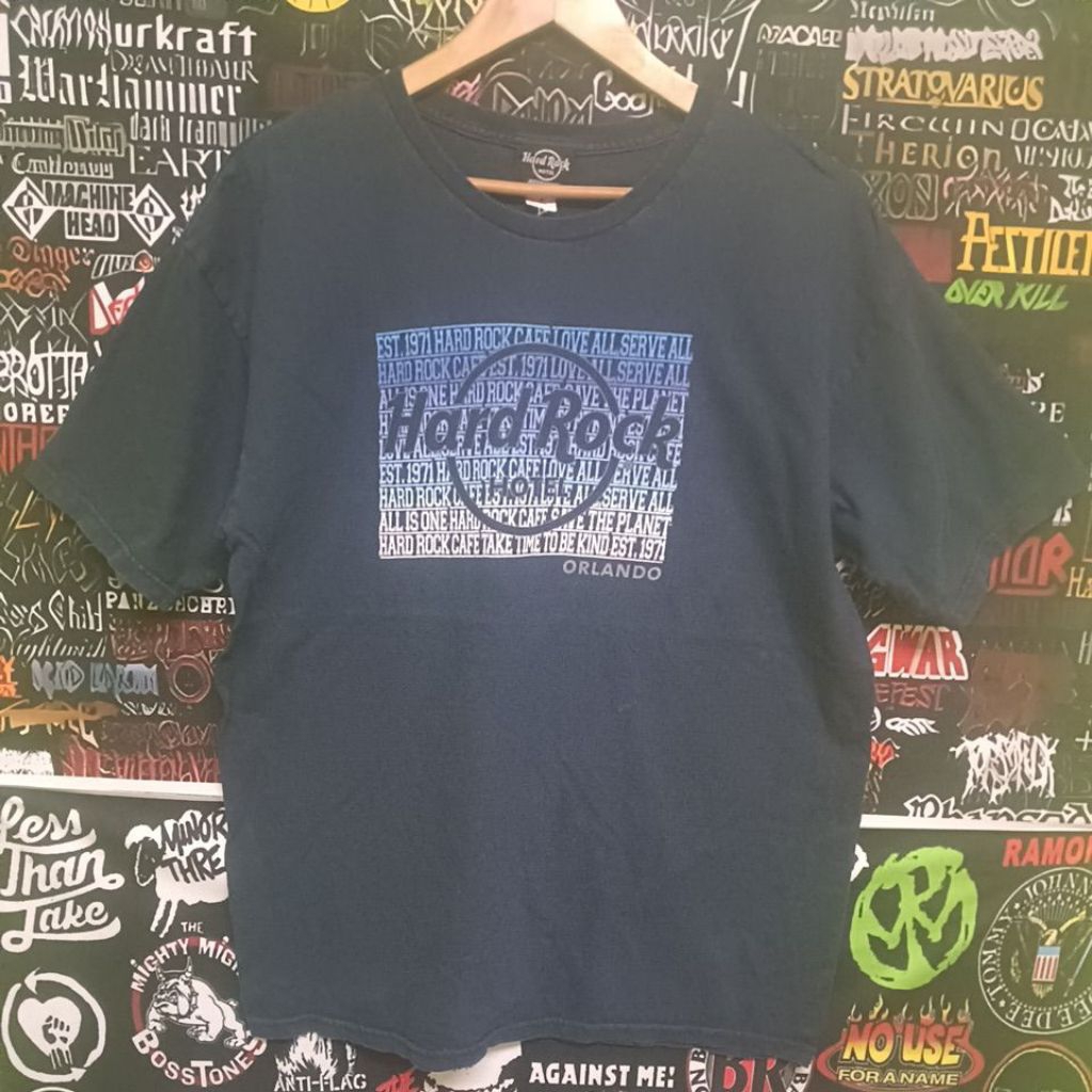 เสื้อยืดมือสอง Vintage ต่างประเทศ 00+'s เสื้อวง Hard Rock Cafe Hotel - Orlando Size L.อก22/ยาว29