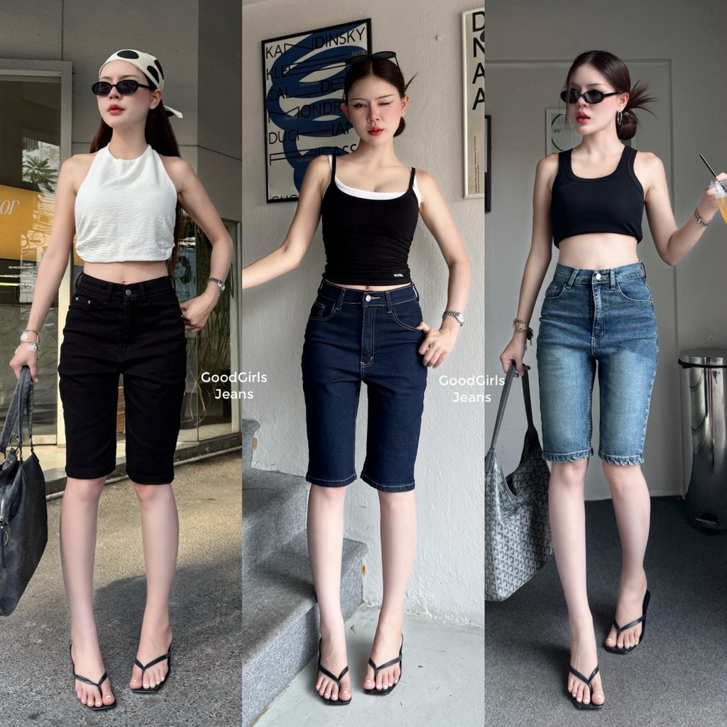 Capri  jort Jeans | กางเกงยีนส์ขา 3 ส่วน ผ้ายืด ทรงสวย S-XL