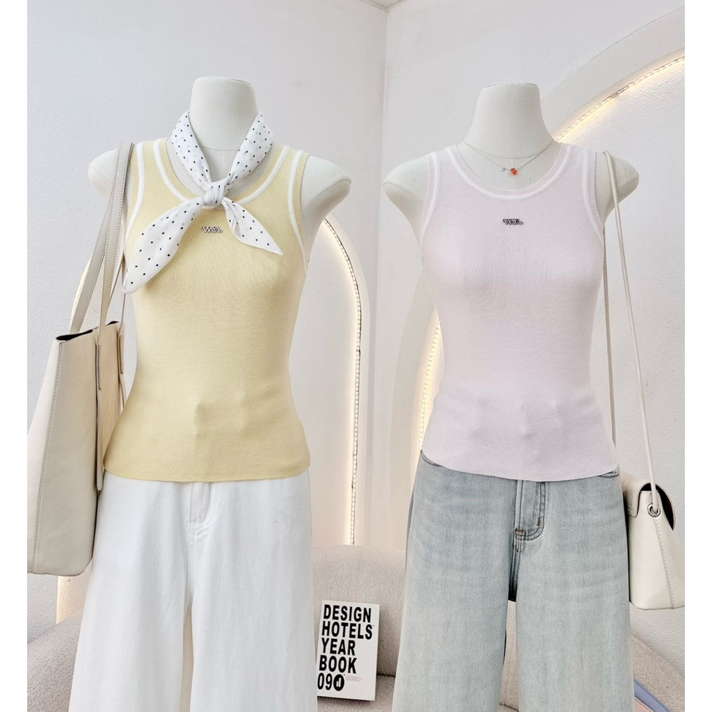 WA YA เสื้อกล้ามตัวยาว ผ้าไหมพรมนิ่ม