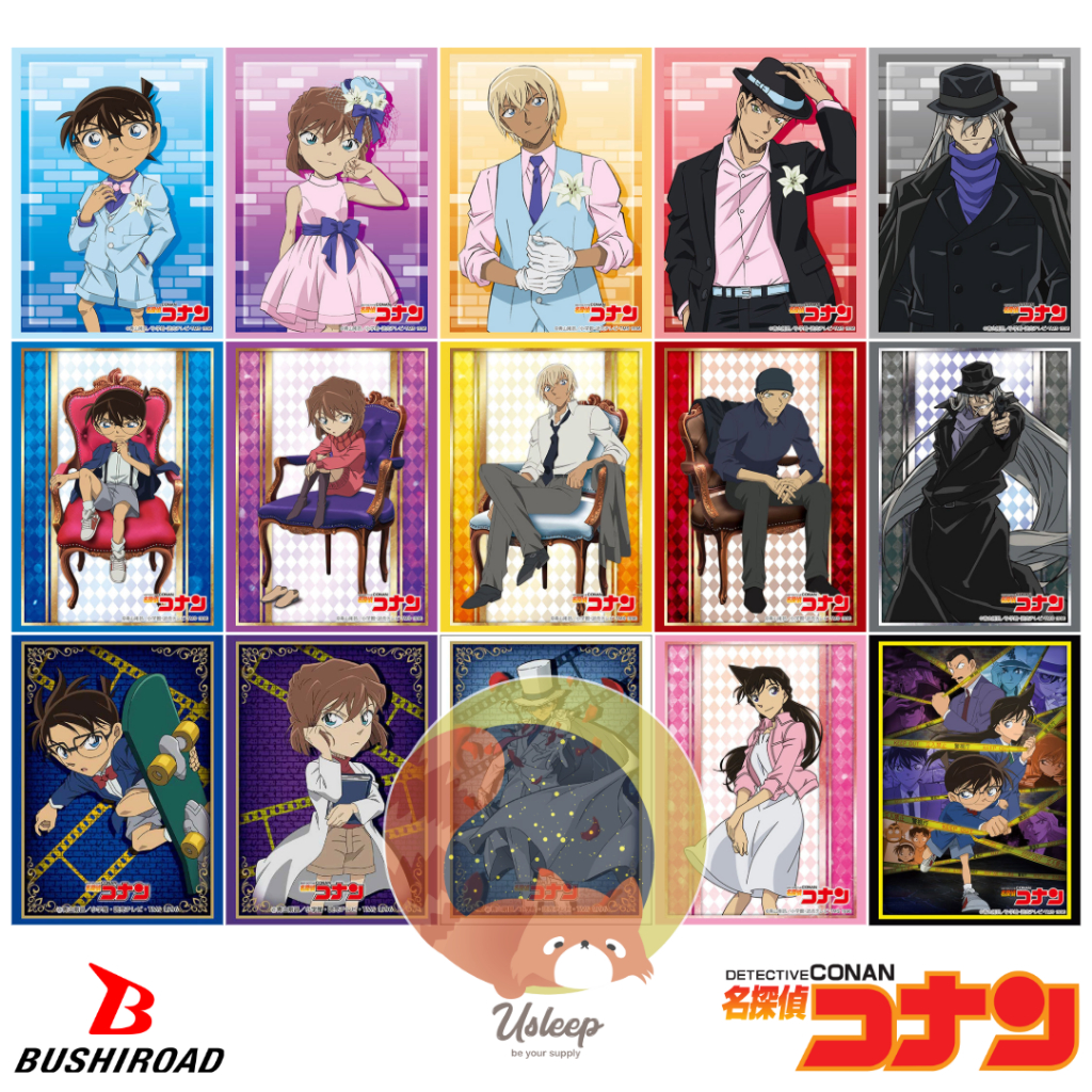 เศษสลีฟ Bushiroad Sleeve Detective Conan : Edogawa Conan, Mouri Ran, Haibara Ai, Gin, Akai Shuichi, Toru Amuro, Hanzawa