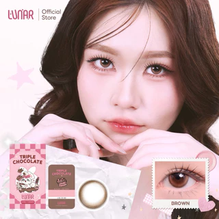 LUNAR - Triple Chocolate (Brown) คอนแทคเลนส์สีนํ้าตาลราย1เดือน พร้อมแถมตลับและอุปกรณ์