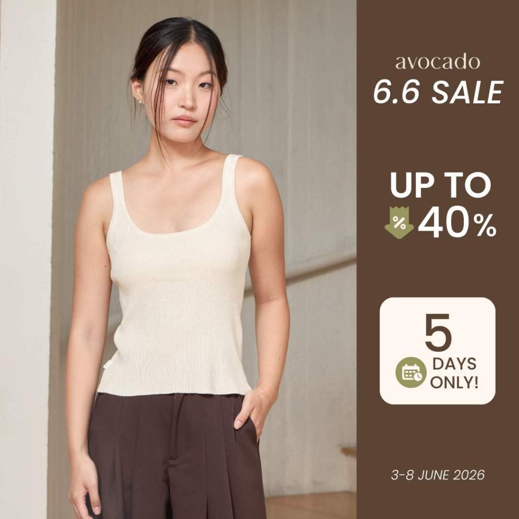 avocado - Madele Knit Tank เสื้อกล้ามเนื้อผ้าไหมพรมผ้าร่อง เข้ารูป ทรงสวย