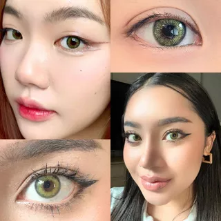 1 แถม 1 [กดซื้อ 2 ชิ้น] - No.78 - คอนแทคเลนส์ สีเขียวโอลีฟตัดขอบฟุ้งนัว - (DIA 14.2) - รายเดือน | MTK Lens Official