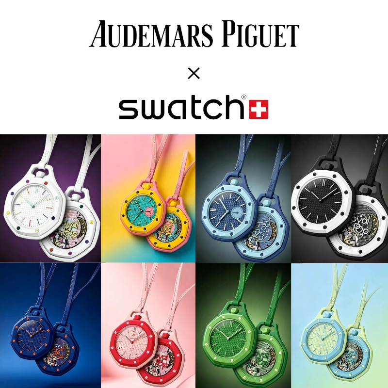 Swatch x AP NEW Popular Series  นาฬิกาพกวินเทจแฟชั่นนาฬิกาควอตซ์สำหรับผู้หญิงผู้ชาย