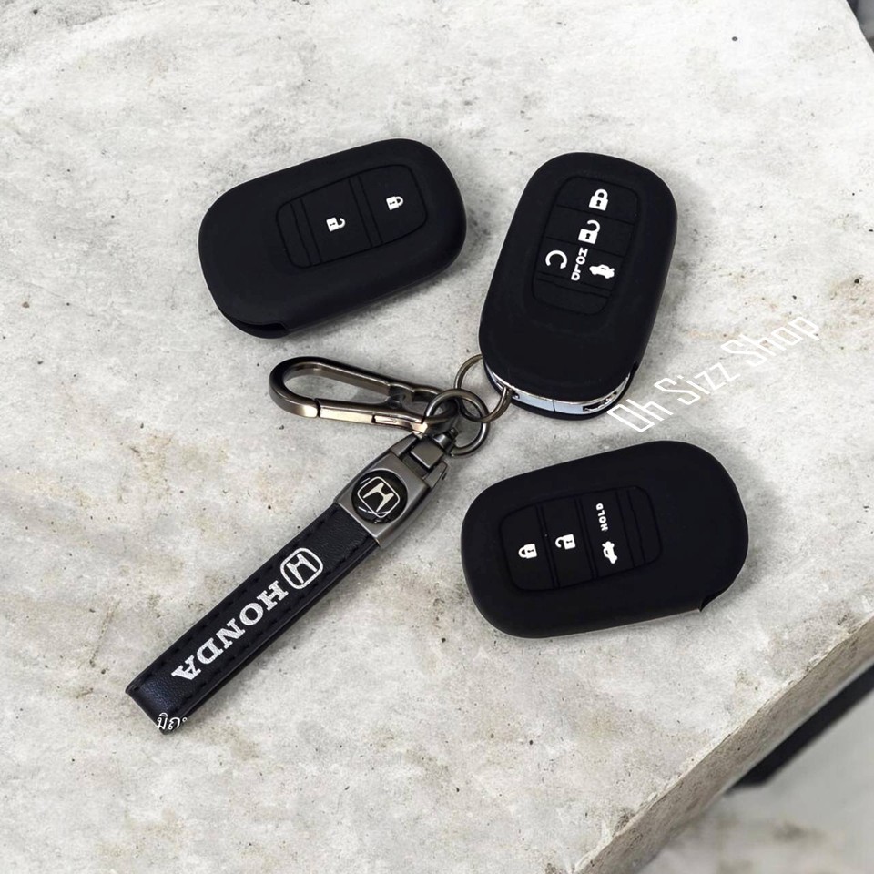 เคสรีโมทรถ Honda HRV CRV 2025 ปุ่มมีสารเรืองแสง ดึงกุญแจได้ (Luminescence Silicone Push button Guard)   Key Sets รุ่น Ho