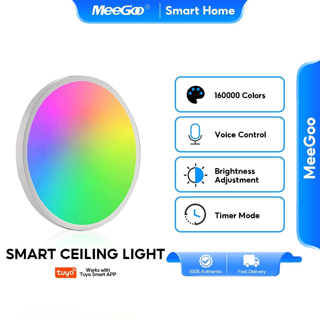 MeeGoo โคมไฟเพดานสมาร์ทโคม WIFI หรี่แสงได้ รีโมทคอนโทรล ใช้กับTuya/ Alexa /GoogleHome