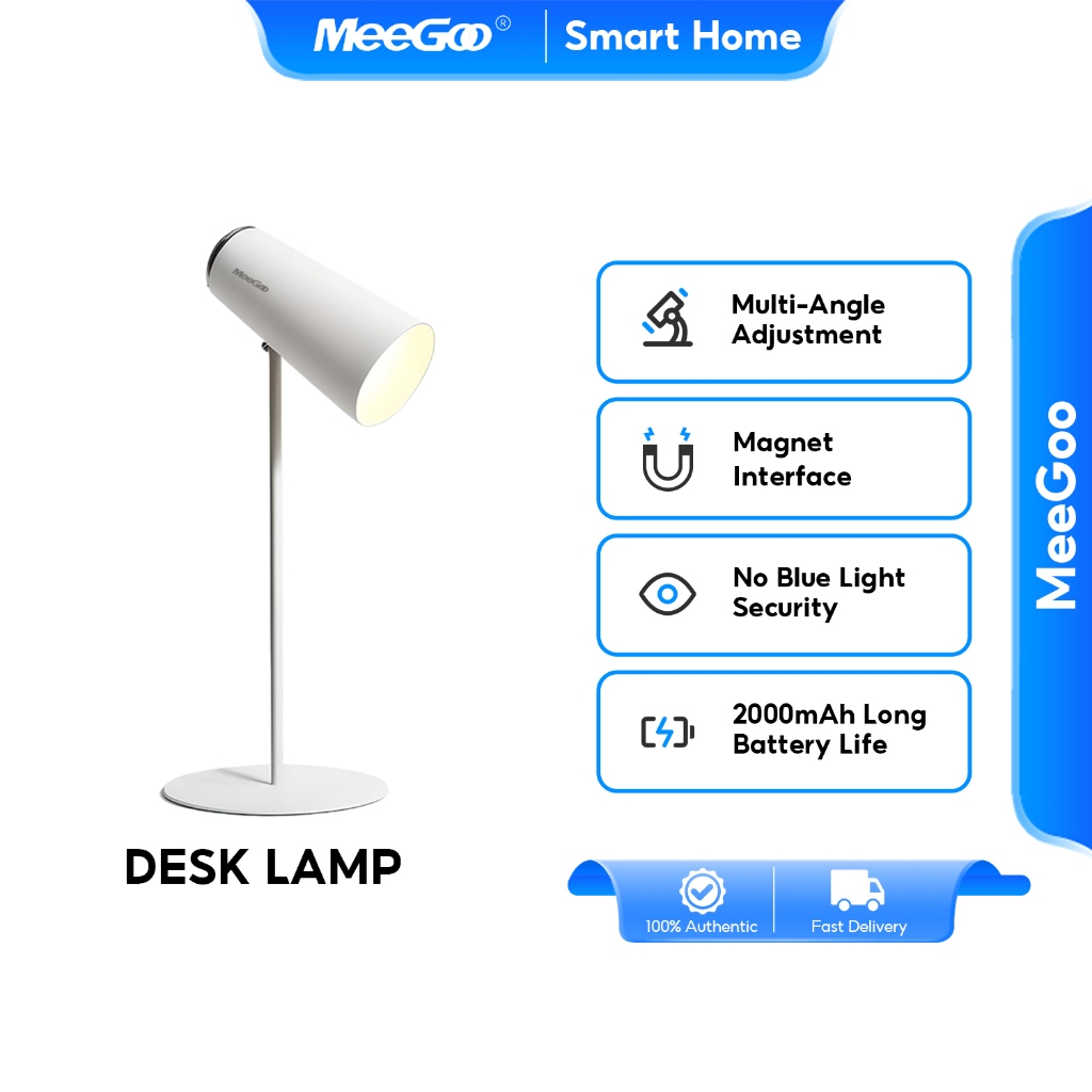 MeeGoo Desk Lamp โคมไฟตั้งโต๊ะ +โคมไฟพระอาทิตย์ตก 2000mAhชาร์จไฟได้  360°ปรับมุมแสงได้