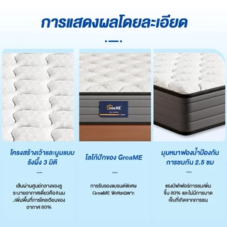【รับประกัน10 ปี】DreaME หนา 8 นิ้ว ที่นอนพ็อกเก็ตสปริงแยกอิสระ มีความยืดหยุ่นสูง ระบายอากาศได้ดี เย็นสบาย ที่นอนยางพารา