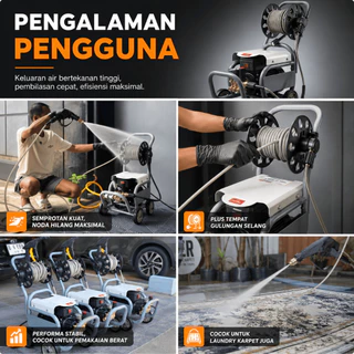 REAIM เครื่องฉีดน้ำแรงดันสูง 6800W 3000บาร์ เครื่องซักรถพกพา ปรับแรงดันน้ำได้ ดูดน้ำได้ด้วยตัวเอง