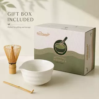 [Chawan matcha set bowl] ชุดชงมัทฉะ 5 ชิ้น ถ้วยมัทฉะญี่ปุ่นแท้ งานคราฟต์เซรามิก กล่องของขวัญสุดหรู