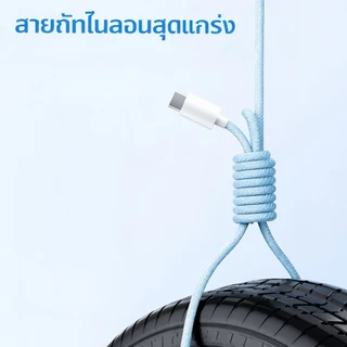 สายชาร์จไว 120W 6A สายถักทนทาน รองรับ Type-C / iOS / Micro USB สายชาร์จเร็ว สำหรับมือถือ แท็บเล็ต ยาว 1M/2M