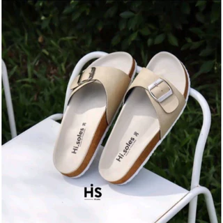 Hi.soles รองเท้าแตะ รองเท้าสไตล์วินเทจ ไบเก้น ราคาถูก #คาดเดี่ยว พื้นครีม