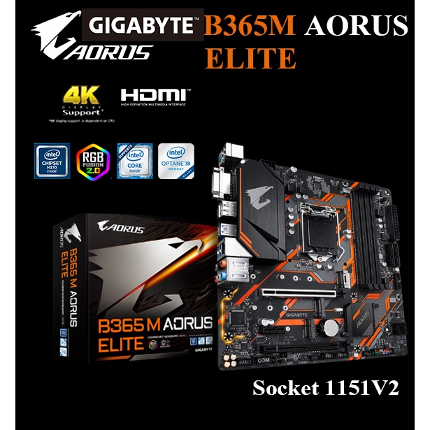 Mainboard INTEL GIGABYTE B365M AORUS ELITE (Socket 1151V2) มือสอง พร้อมส่ง แพ็คดีมาก!!!