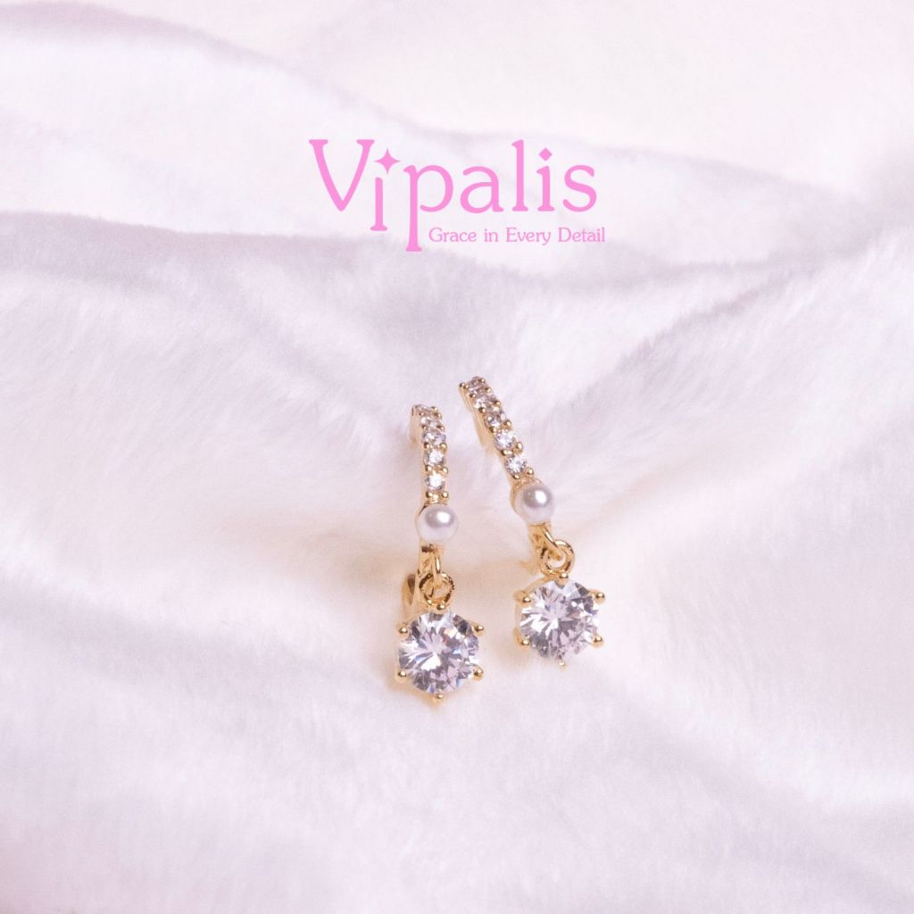 Vipalis Radiance Hoop Earrings | CZ Crystal Pendant | Silver 925