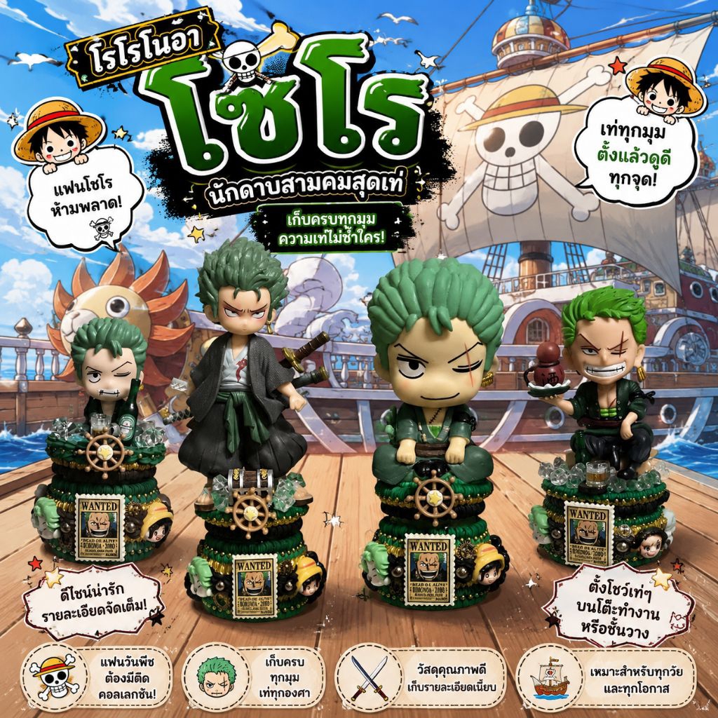 พร้อมส่ง  เคสยาดมหงส์ไทย ลายโซโร วันพีช Zoro งานทำมือ DIY อันเดียวในโลกไม่ซ้ำใคร แบบเรซิ่นติดบนฝา
