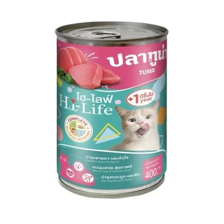 Hi-Life (Lv.) set 6กระป๋อง ไฮไลฟ์ อาหารเปียกแมวกระป๋อง บำรุง เนื้อเด้ง ไก่ ปลา แซลมอน ปลาทะเล สุดคุ้ม 400g