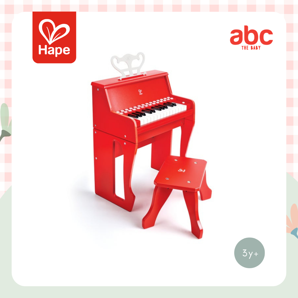 Hape ของเล่นไม้ ของเล่นดนตรี เปียโนเด็ก ใส่ถ่านมีเสียงมีไฟ Learn With Lights Piano ของเล่นเสริมพัฒนาการ 3 ขวบ ขึ้นไป