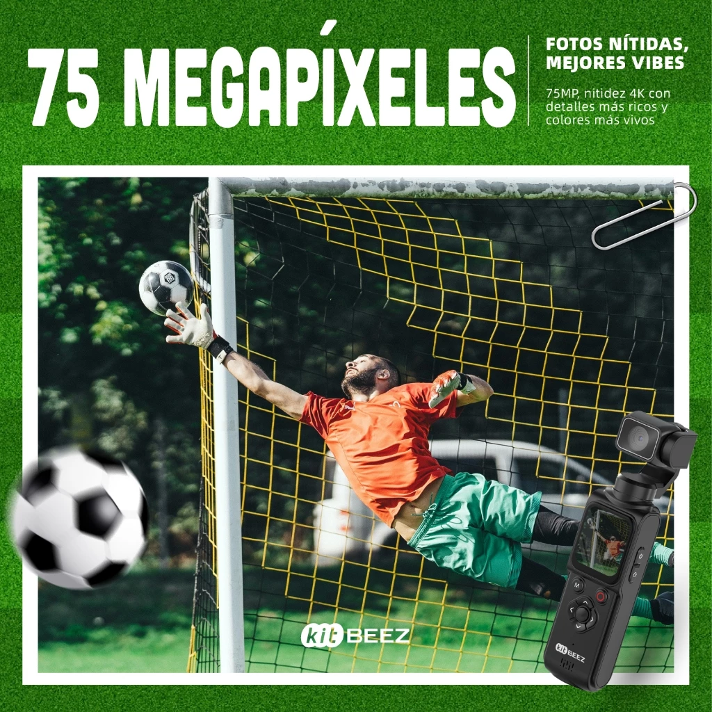 【ไลฟ์สุดคุ้ม⚡】KiTBEEZ K-POCKET กล้องแอ็กชัน WiFi Action Camera 75MP 4K/30fps 18X ติดตามด้วยAI หมุนได้330° กล้องvlog thumbnail 3