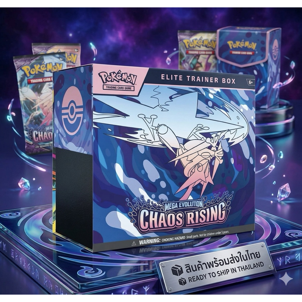 [English️] ETB พร้อมส่ง ETB Pokemon TCG Chaos rising กล่องซีลของแท้ 100%