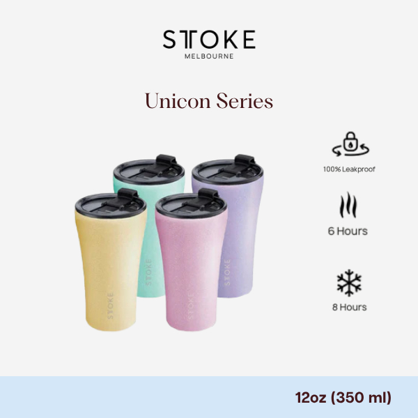 Sttoke Melbourne - The Commuter Unicorn Series 12oz กระติกน้ำเซรามิก แก้วน้ำเคลือบเซรามิก ไร้กลิ่นสเ
