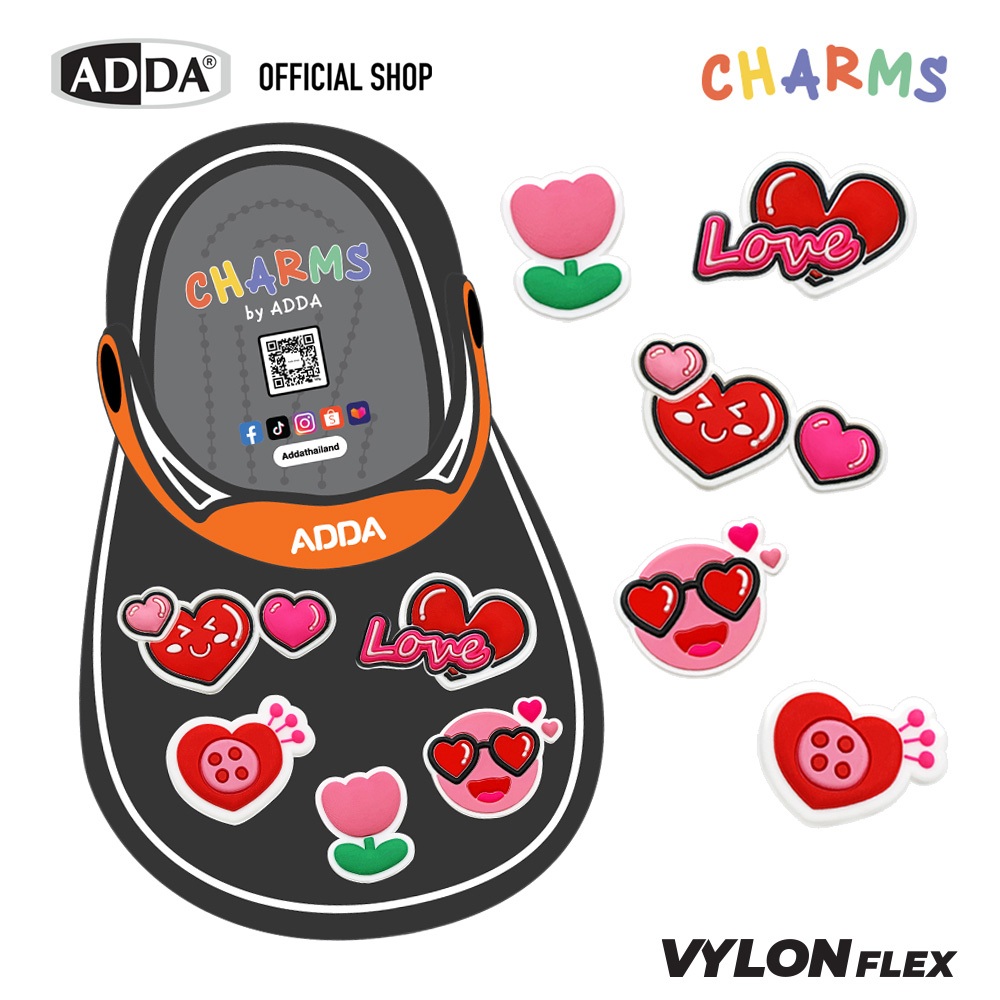 ADDA ตัวติดรองเท้า Valentine's SET 5 PCS  รุ่น CM007W1