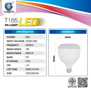 หลอดไฟตุ้มLED 20-85w. ขั้วE27 ไม่ร้อน ไม่มีรังสีUV ทนจัด ประหยัดไฟ มีหลากหลายสี