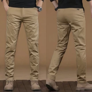 กางเกงขายาวชิโน่ ผ้ายืด ทรงกระบอก กางเกงสแล็คชาย เข้ารูปใส่สบาย CLASSIC PANTS สไตล์เกาหลี ผ้าดีพิเศษ ไม่ต้องรีด