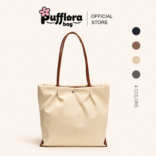Pufflora กระเป๋าสะพายข้าง กระเป๋าโท้ท กระเป๋าถือ รุ่น Cozy Tote วัสดุหนังเทียม กันน้ำ ช่องแบ่ง3ช่อง มีซิปปิดสนิท