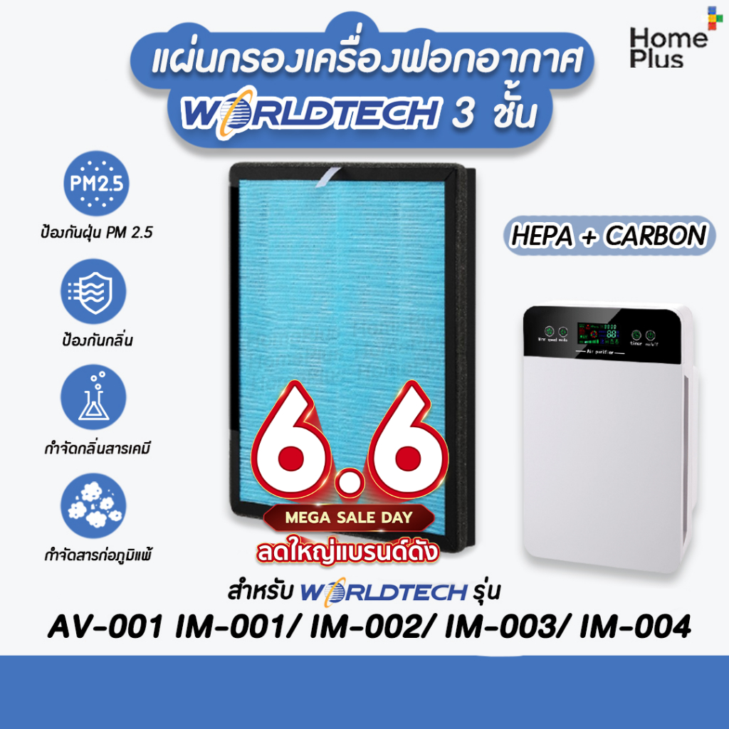[พร้อมส่งจากไทย] แผ่นกรอง เครื่องฟอกอากาศ รุ่น AV-001 IM-001, IM-002, IM-003, IM-004 AVANA MGT WORLDTECH แผ่นกรอง Avana