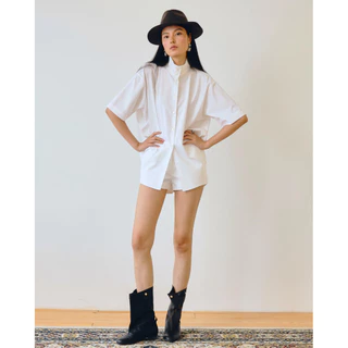 AOP Archive - High-neck Wrap Shirt (มี2สี)