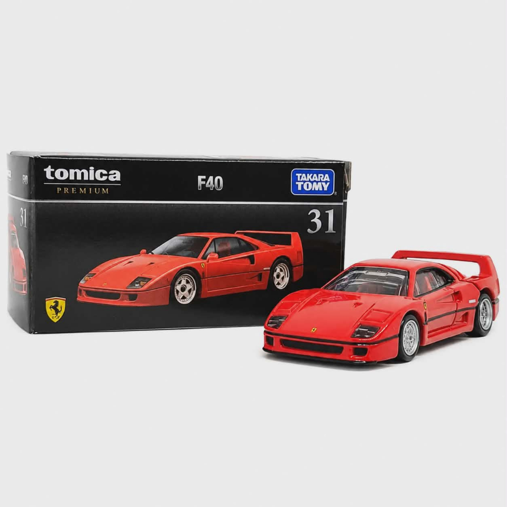 CL7 Tomica Premium รถโทมิก้าขนาดเล็ก กล่องดำ No.31 Ferrari F40 สเกล 1/62 ใหม่ในซีล