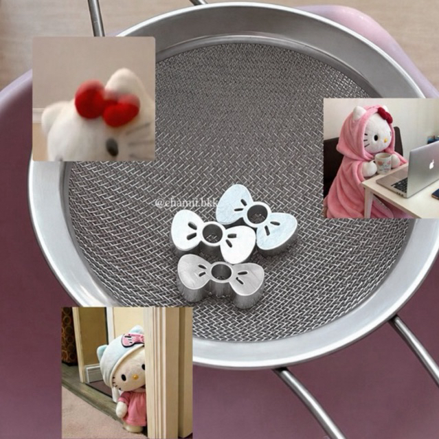 ♡CHAMII | KITTY BOWW 🎀🐱ลูกร่อนชามิ ลูกร่อนผงมัทฉะCHA 🐱🔖สแตนเลส304 โบว์คิตตี้ FOODGRADE หนา5mm.
