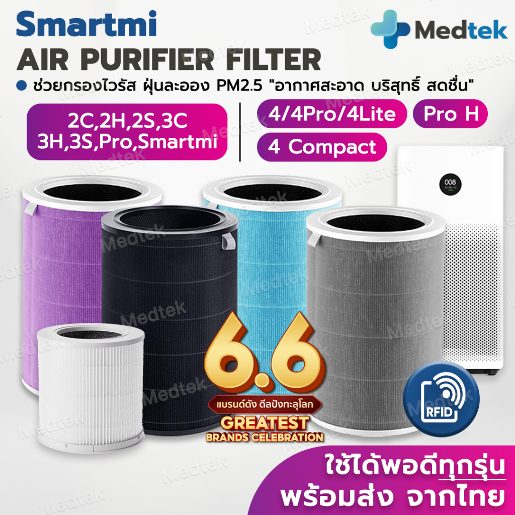 ไส้กรอง RFID ทุกรุ่น✅สำหรับ เครื่องฟอกอากาศ Xiaomi 4 / 4 Lite/ 4 Pro/ Pro H/ 2S/2H/Pro/3H Filter For Xiaomi Air Purifier
