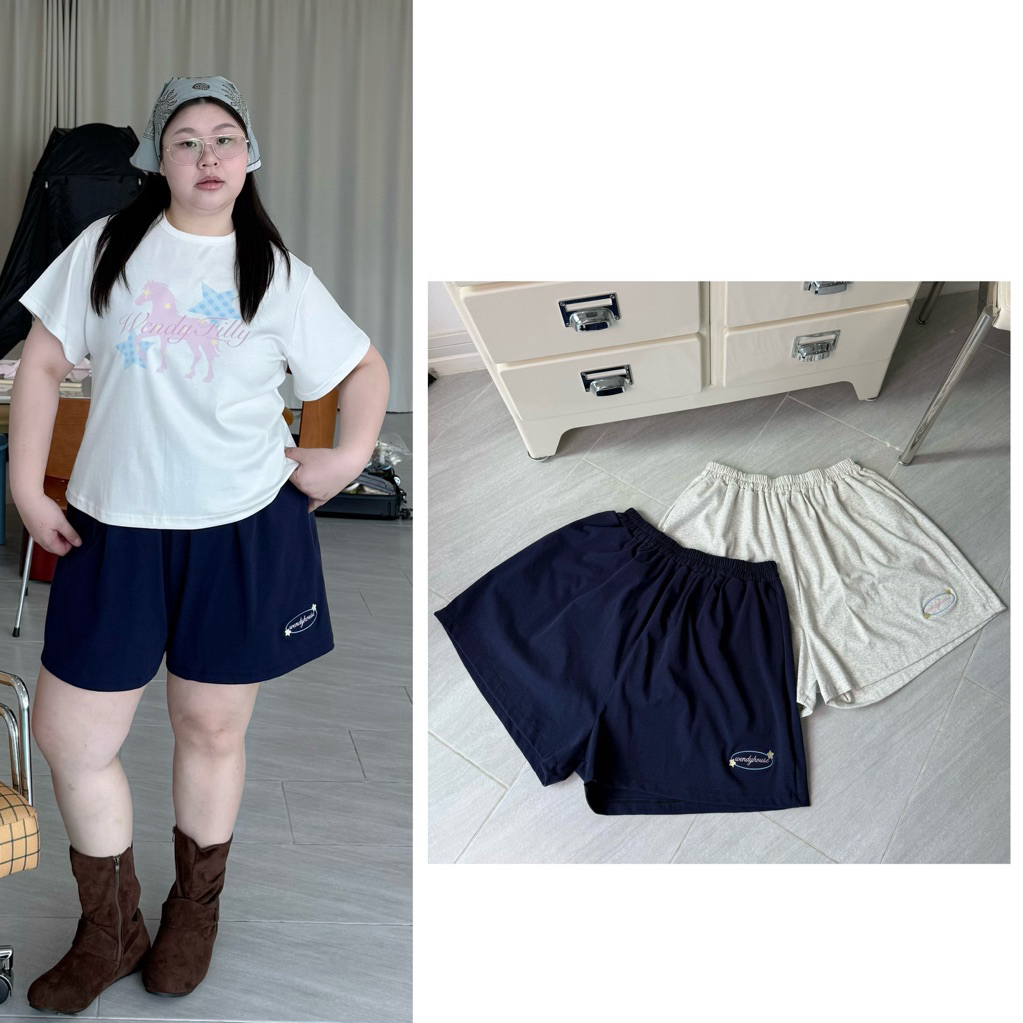 Cuddly Short กางเกงขาสั้นผ้ายืดปัก wendystore19