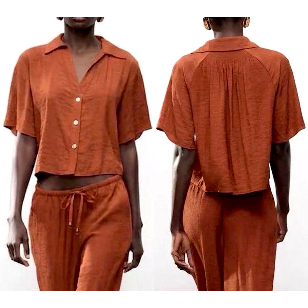 Z R. Cropped Short Sleeve Shirt