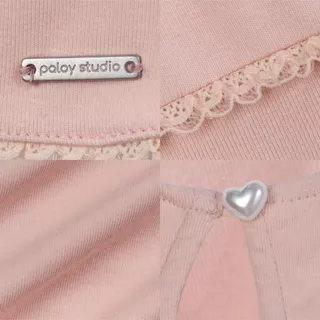 Paloy - PL2358 เสื้อยืดแขนสั้น คอเหลี่ยมแต่งย่น อะไหล่ Paloy