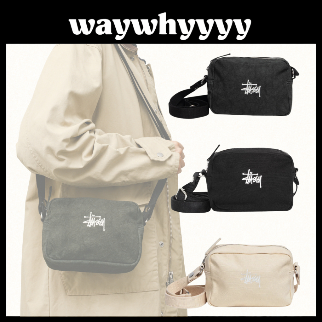 ของแท้ กระเป๋าสะพายข้าง Stussy Canvas Side Pouch
