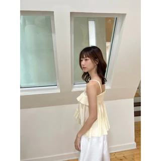 ALICE LACE TOP - *รบกวนอ่านรายละเอียดเนื้อผ้าก่อนค่า** เสื้อสายเดี่ยวขอบลูกไม้ยืด แต่งระบายและช่วงปลายโค้ง (nita.bkk)