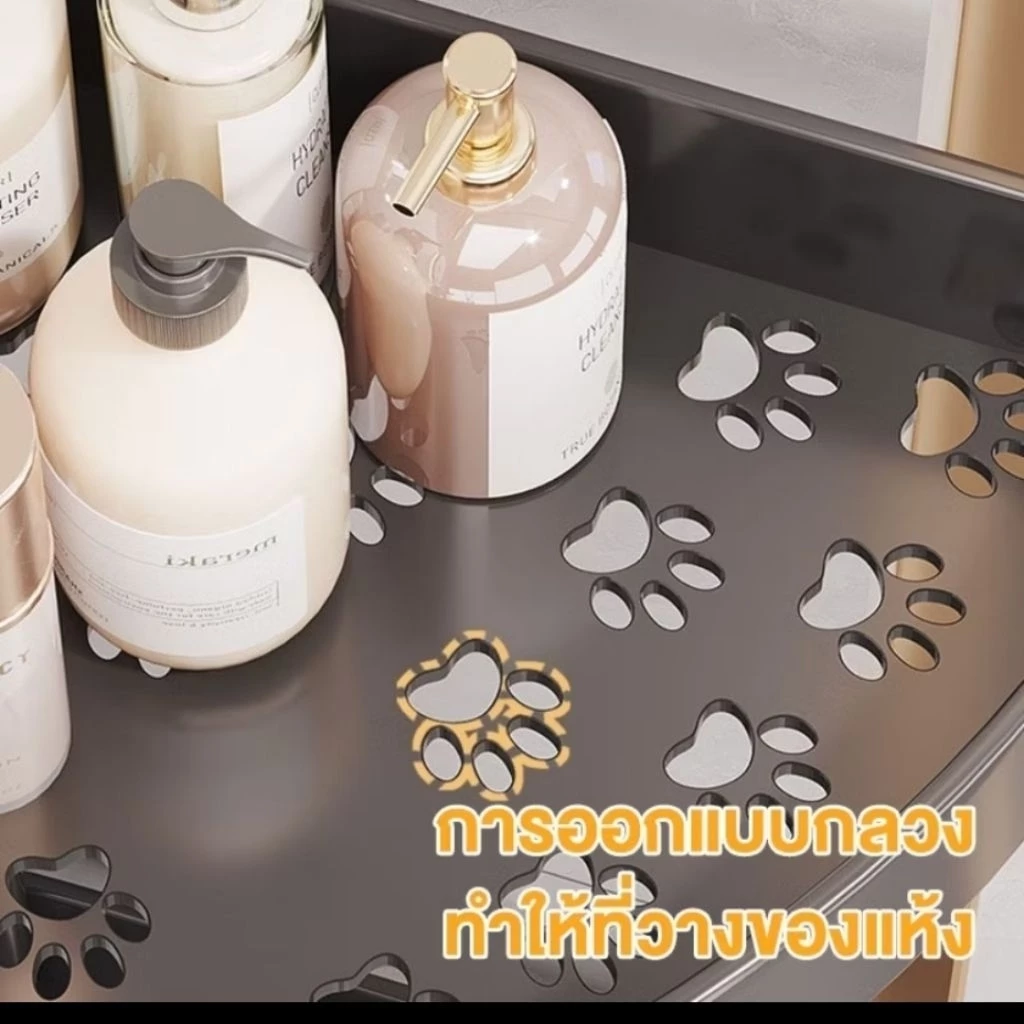 ชั้นวางของในห้องน้ํา แข็งแรง ทนทาน ชั้นเข้ามุมห้องน้ำ 3/4/5 ชั้น มีล้อ ประหยัดพื้นที่