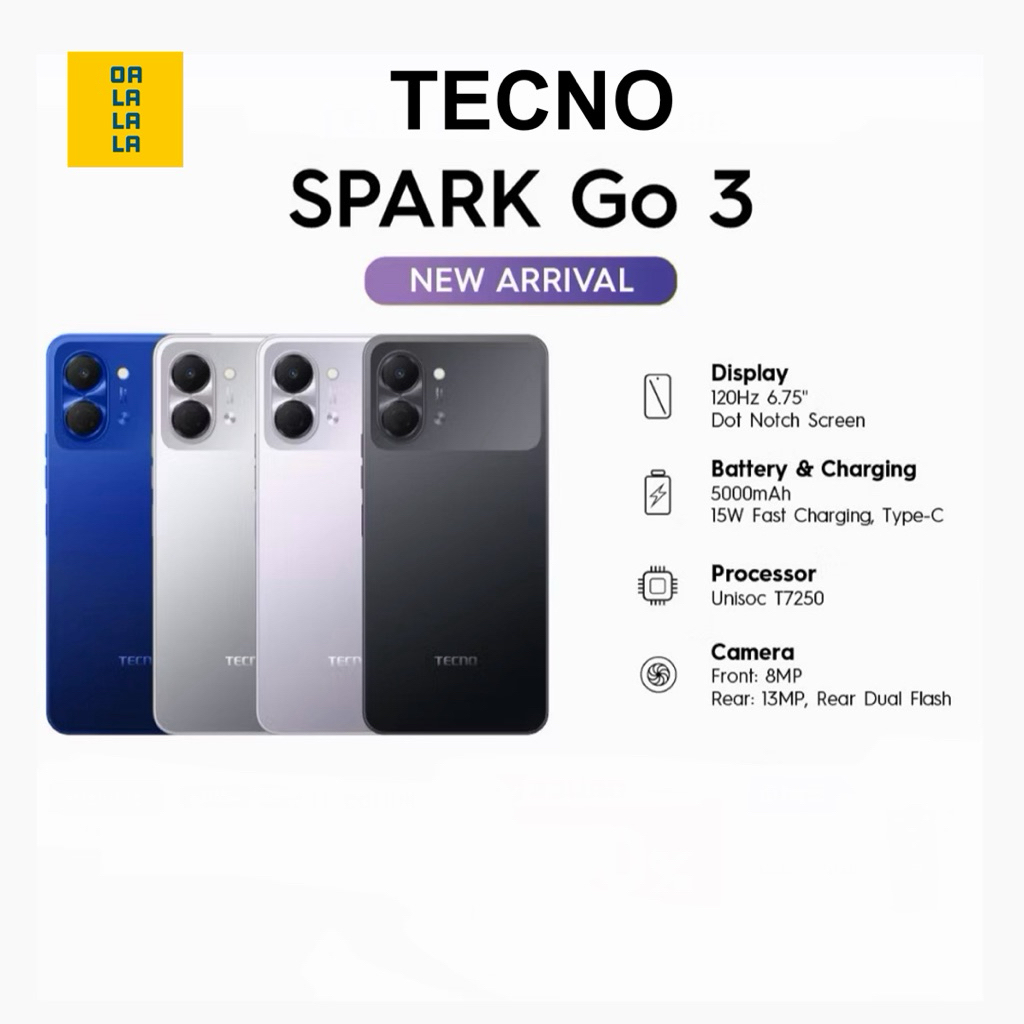 Tecno Spark go3 [4+64GB] เครื่องศูนย์แท้ รับประกันศูนย์ไทย