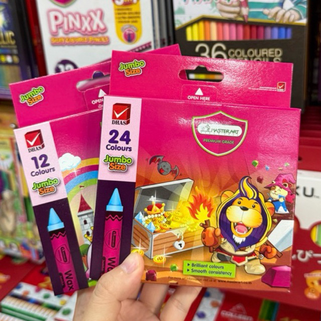 Masterart สีเทียนจัมโบ้ 12/24 สี (ราคาต่อกล่อง)