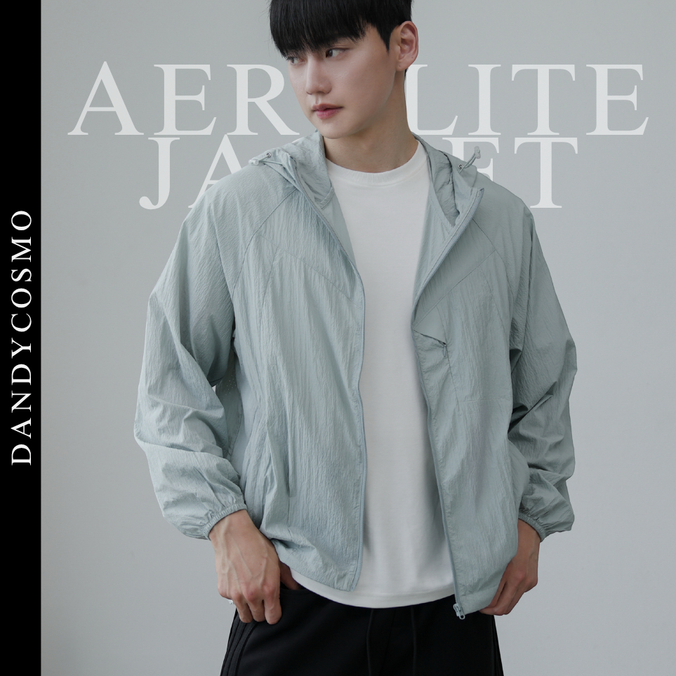 DANDY COSMO|[2สี] AEROLITE Jacket แจ็กเก็ตฮู้ดดีไซน์มินิมอล ให้ลุคสะอาด เท่ เบา แต่ยังดูมีรายละเอียดแบบพรีเมียม