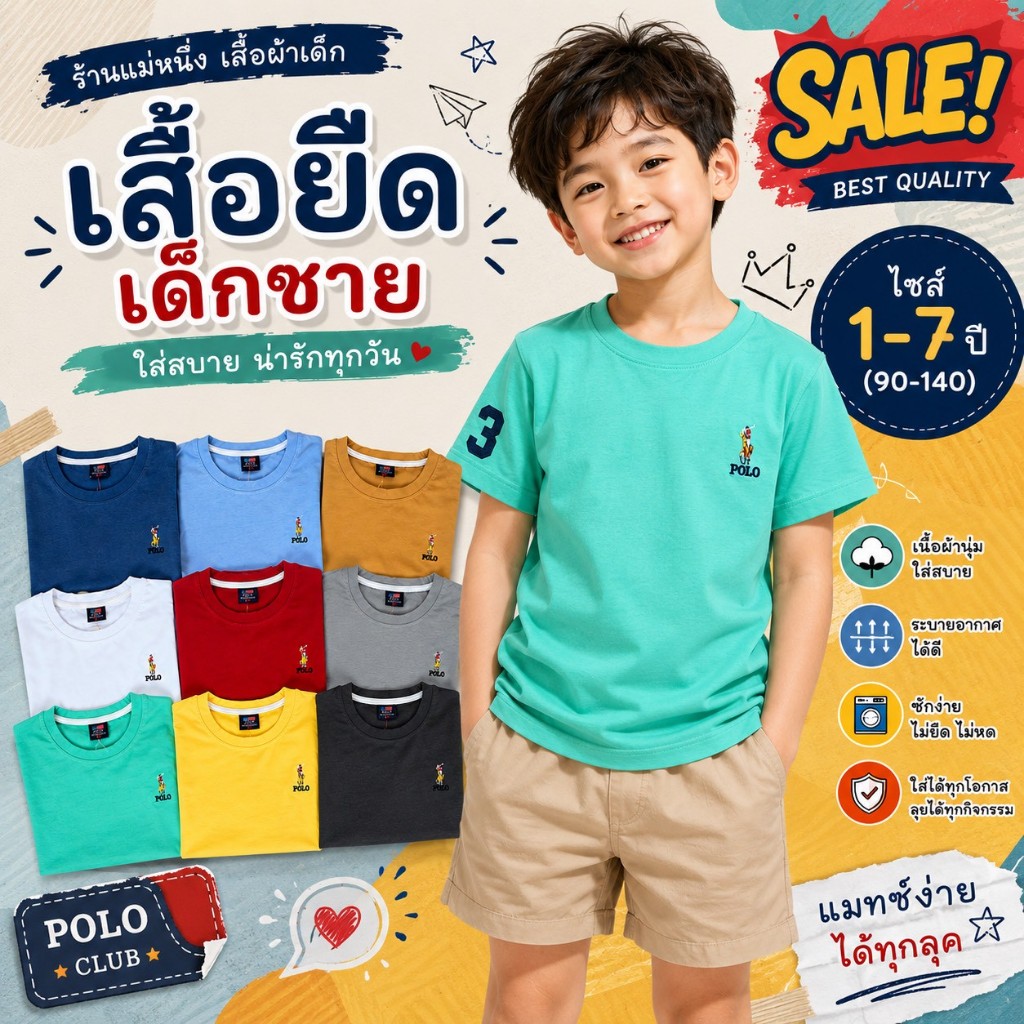 เสื้อยืดคอกลมสีพื้นปักม้า ผ้านุ่มมาก  ปักม้า  สีสด  ไม่หด  ไม่ย้วย  นุ่มเด้ง