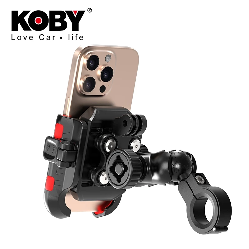KOBY V2 ที่จับโทรศัพท์มอเตอร์ไซค์ V2 รุ่นกันสั่นพิเศษ วัสดุอลูมิเนียม ยึดจับแน่น ปลอดภัย 100%